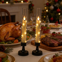 Bougie LED sans flamme en tube transparent alimentée par piles, avec guirlande lumineuse féerique pour la décoration de festivals (vente en gros)