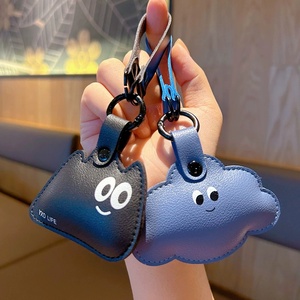 Holiday Souvenir <b>Cute</b> Car <b>Keyring</b> Business Gifts High Quality Shoulder Bag Charms Soft PU Leather Cartoon Emotion Cloud Keychain - Product Image 2