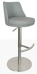 Modern Best-Selling Lightweight Luxury Bar <b>Stools</b> Stainless Steel Industrial Design Swivel Fixed Armrests <b>Leather</b> Cushion Bar - Product Image 4