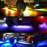 Luz LED de Chasis para Coche 24LED 12V de un Solo Color para Autos SUV Todoterreno Lámpara de Ambiente Súper Brillante
