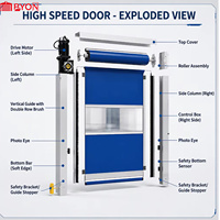 Porte à enroulement rapide en PVC avec fenêtre transparente, coupe-vent, faible bruit, fournisseur de portes