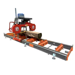 Portable Sawmill rs36g Horizontal Bandsaw Mill Trolley /forestry sawmachines/ gasoline engine portable horizontal band sawmill