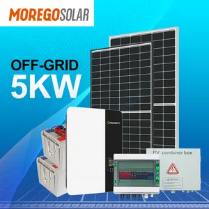 Moregosolar-Sistema solar fuera de la red, 10KW, 5KW, sin conexión a la red, con inversor Growatt