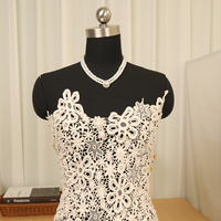 Dentelle brodée douce en voile français blanc 100 % coton, soluble dans l'eau, pour robe de soirée, prix de gros compétitif, personnalisable 2024