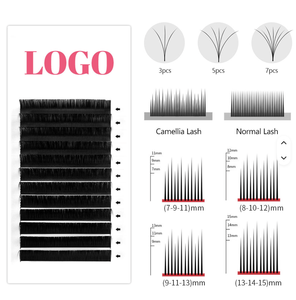 Camellia 2026 New Stock 1 Second Auto Flower <b>Lashes</b> Easy Fan <b>Lashes</b> Auto Fan Eyelashes Synthetic Hair Dd Hand Made Matte Black - Product Image 4