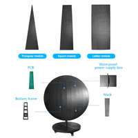 Светодиодный шарообразный LED-дисплей для рекламы P2, диаметр 0.5/1/1.2/1.5/1.8/2/2.5/3м