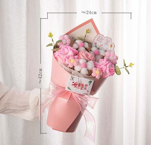 Ramo <span class=keywords><strong>de</strong></span> Girasoles y Rosas Tejido a Mano con Carnaciones Preservadas, Regalo para el Día <span class=keywords><strong>de</strong></span> la Madre, Hecho <span class=keywords><strong>en</strong></span> China, para Mamá o <span class=keywords><strong>Suegra</strong></span> - Product Image 5