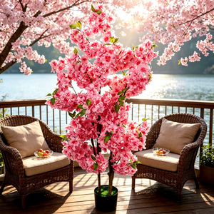 Decorazione Realistica per Interni, Albero di Ciliegio Artificiale, <span class=keywords><strong>Fiori</strong></span> Artificiali per Eventi, Anniversari, Feste di Compleanno, Matrimoni - Product Image 4