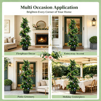 Arbre artificiel en cyprès spirale de 92 cm (3 pieds) avec pot lumineux à LED à changement de couleur, plante artificielle pour la décoration de la maison et du jardin, vente en gros