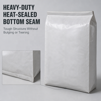 Sacs en polyéthylène écologiques à soufflets latéraux, haute résistance, thermosoudés, capacité 50 kg, pour poudres et minerais miniers