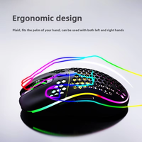 D110 RGB Mouse game berkabel, desain ergonomis 7200 DPI dapat diprogram dengan kabel kepang untuk PC & Laptop