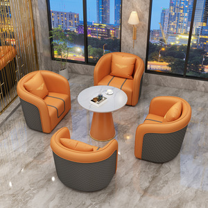 <b>Hotel</b> <b>Sofa</b> Set PU Leather Metal Frame Durable For Restaurant Commercial Space - Product Image 3