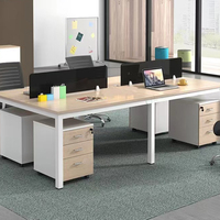 Table d'ordinateur multifonctionnelle de bureau d'espace de travail d'employé de dessus en bois durable élégant avec le piédestal mobile