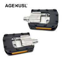 AGEKUSL Pédales de Bicyclette Pliables Réflecteurs à Roulement DU Compatible pour Brompton Dahon Fnhon United Trifold Pliage pour Facile