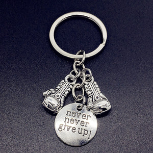 <span class=keywords><strong>Prix</strong></span> usine ne jamais abandonner la boxe porte-clés en métal de motivation ne jamais abandonner la boxe porte-clés de gymnastique en métal porte-clés de voiture pour hommes - Product Image 4