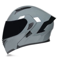 Casque de moto intégral SLKE unisexe, avec aileron personnalisé, double lentille, style tout-terrain hivernal, à rabat en ABS