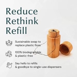 Fil dentaire en soie naturelle saveur menthe, emballage tube en bambou, source directe usine, personnalisable, fil doux pour gencives sensibles - Product Image 2