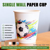 Gobelet en papier à paroi simple, imprimé sur mesure avec logo, fabriqué en usine, pour événements sportifs et emballages à emporter