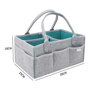 <span class=keywords><strong>Morbido</strong></span> <span class=keywords><strong>Feltro</strong></span> Borsa Per Pannolini Grande <span class=keywords><strong>Feltro</strong></span> Portatile Del Pannolino Del Bambino di Stoccaggio Caddy Con Fodera Impermeabile - Product Image 3
