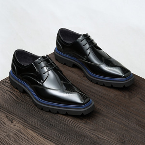 Zapatos de Fiesta Cuadrados Hechos a Mano para Hombre - Mocasines Casuales con Borlas de Piel de Vacuno de Primera Capa, con Cordones, Estilo Británico, Ligeros y Antideslizantes - Product Image 5