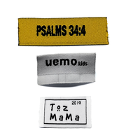 Usine Logo personnalisé Wovel étiquette vêtement vêtements extrémité pli imprimé Satin étiquettes tissées pour vêtements