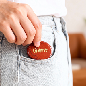 Piedra de Palma de Cristal Curativo de 40mm para Alivio del Estrés, Grabada para Inspirar Inspiraciones <span class=keywords><strong>Espirituales</strong></span>, Venta al por Mayor 2026 - Product Image 2