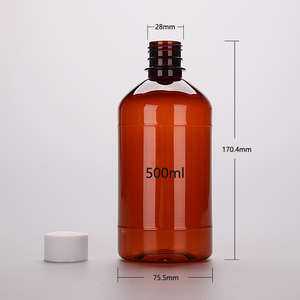 ขวดพลาสติก PET สีเหลืองอำพันขนาด 500 มล. พร้อมฝาเกลียว สำหรับบรรจุยาเหลวและน้ำยาสำหรับรับประทาน ขายส่งแบบ OEM - Product Image 2