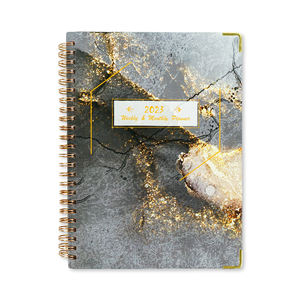 Bonne qualité <span class=keywords><strong>2022</strong></span> 2023 impression personnalisée A5 couverture rigide or spirale quotidien hebdomadaire mensuel planificateur carnet de notes - Product Image 2