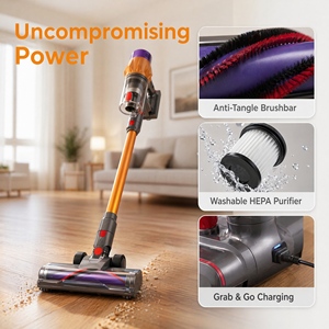 Cordless Stick <b>Vacuum</b> Cleaner PV18, Strong Suction Lightweight <b>Handheld</b> <b>Vacuum</b> with HEPA Filter for Carpet Floor Pet Hair - Product Image 2