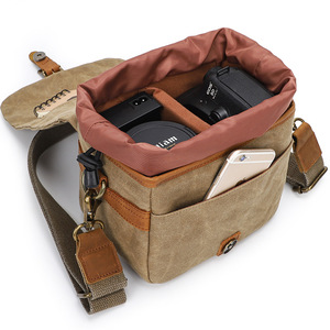 <span class=keywords><strong>Bolsa</strong></span> Vintage para Cámara DSLR, <span class=keywords><strong>Bolsa</strong></span> para Cámara sin Espejo <span class=keywords><strong>SONY</strong></span>, Forro Interior, Bandolera Cruzada de un Solo Hombro - Product Image 2