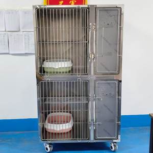 Cage vétérinaire en acier inoxydable pour animaux, enclos de hospitalisation pour animaux, cage de récupération médicale pour clinique vétérinaire - Product Image 3