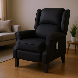 Poltrona Massaggiante Reclinabile Nera con Riscaldamento Completo per Uso Domestico - Product Image 2