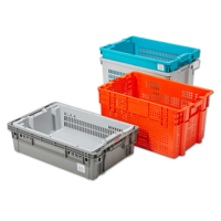 Caisses de rangement empilables et emboîtables en plastique écologique pour boulangerie et fruits/légumes, plateaux PP personnalisés, bacs jetables