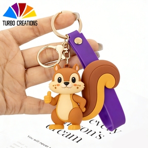 Individueller Eichhörnchen-Schlüsselanhänger aus PVC Schwarz zum Basteln Schlüsselanhänger aus Gummi für Mädchen - Product Image 1