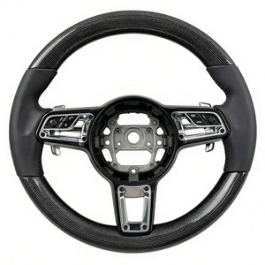 Volante Deportivo de Cuero y Fibra de Carbono Roja para <span class=keywords><strong>Porsche</strong></span> 991 981 718 <span class=keywords><strong>Cayman</strong></span> 957 996 Macan 997 Cayenne 911 Panamera 958 992 997.2 - Product Image 6
