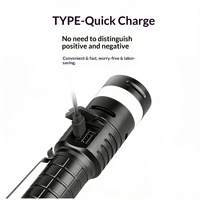 Nouvelle lampe torche d'alarme transfrontalière rechargeable par USB en alliage d'aluminium, multifonctionnelle, avec fonction de batterie externe et portée de 500 m