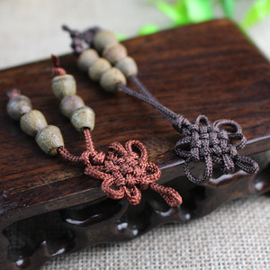 Colgante de semilla de Bodhi con diseño de flor de nudo chino para ceremonias religiosas, joyería unisex de estilo tibetano pastoral bohemio - Product Image 1