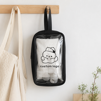 Sac de maquillage en PVC avec imprimé chien mignon, pochette de toilette transparente imperméable avec fermeture éclair, grand rangement portable, logo personnalisé
