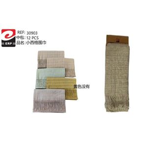 Small Checkered <b>Scarf</b> 30903 12 Pcs Pack With Fringe <b>For</b> <b>Women</b> - Product Image 3