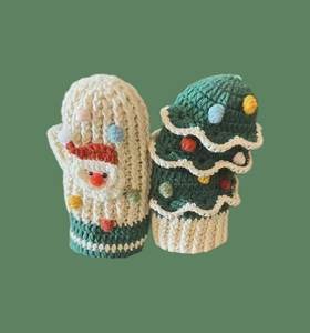 Le kit de <span class=keywords><strong>mitaines</strong></span> <span class=keywords><strong>au</strong></span> <span class=keywords><strong>crochet</strong></span> bricolage de Noël fait <span class=keywords><strong>des</strong></span> chauffe-mains sur le thème du père Noël et de l'arbre avec toutes les fournitures incluses - Product Image 2