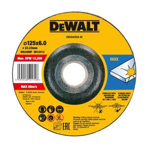 Pour disque de meulage en acier inoxydable haute Performance Dewalt 125mm 6mm outil de coupe et de formage déprimé - Product Image 1