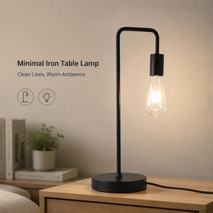 Lampe de Table en fer minimaliste moderne, ampoule E27, lumière d'ambiance chaleureuse, pour chambre à coucher, salon, décoration de table de nuit - Product Image 2