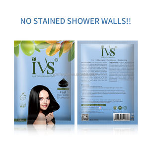 IVS usage domestique 10 Mins Hair Dye 30 ml shampooing de coloration des cheveux 4 couleurs shampooing de coloration permanente pour marque privée OEM vente en gros - Product Image 5