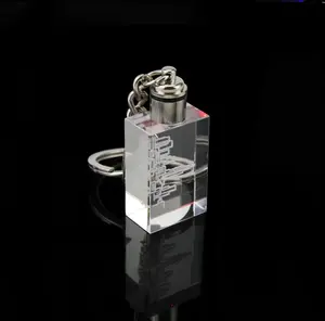 3d lazer kazınmış için hotsale dikdörtgen şekli boş kristal anahtarlık