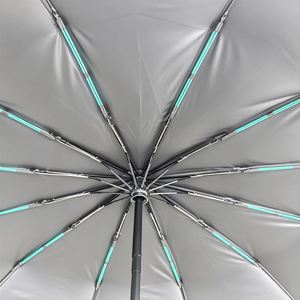 Parapluie personnalisé avec logo, ouverture et fermeture automatiques, compact, pliable en 3, protection UV, coupe-vent, multicolore pour les affaires et l'usage quotidien - Product Image 4