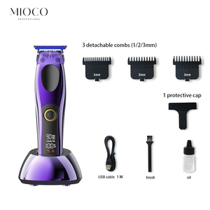 MIOCO M9689 nouvelle <span class=keywords><strong>tondeuse</strong></span> à cheveux écran LCD lame en céramique bleue 9000 tr/min moteur BLDC type-c charge 3H autonomie magnétique facile à nettoyer - Product Image 3
