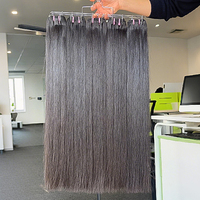 Cheveux vierges vietnamiens 100% humains, mèches lisses, tissage bruts, cuticules alignées, double trame machine, prêts pour la permanente