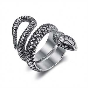 High Quality Stainless Steel Winding Snake <b>Rings</b> <b>Men</b> Women Fashion Minimalistic Punk Snake <b>Rings</b> - Product Image 1