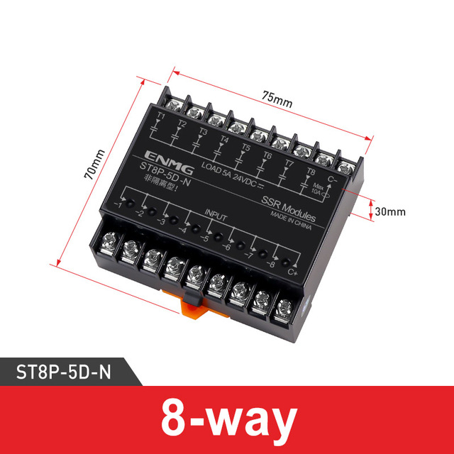 ENMG ST8P-5D-N Channel PLC Amplifier Board Module Optically Isolated Solid-state Relay Module 24V DC Control DC