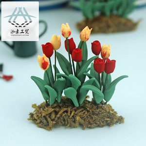 Accesorios para casa de muñecas, modelo en miniatura DIY, juguete creativo de simulación, tulipán de arcilla K125 - Product Image 2